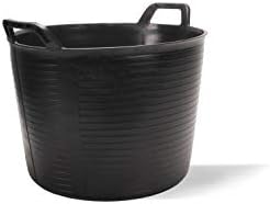 Tina plástico negro con asa 10,5gal