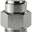 Accesorio tanque macho 1/4pulg color plateado