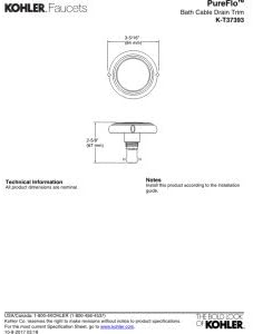 Tapacubos baño PureFlo con mango giratorio bronce cepillado