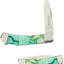 Cuchillo bolsillo plegable acero inox 2.75" verde claro