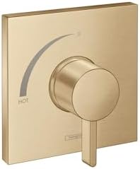 Válvula ducha Hansgrohe Ecostat mango cuadrado dorada