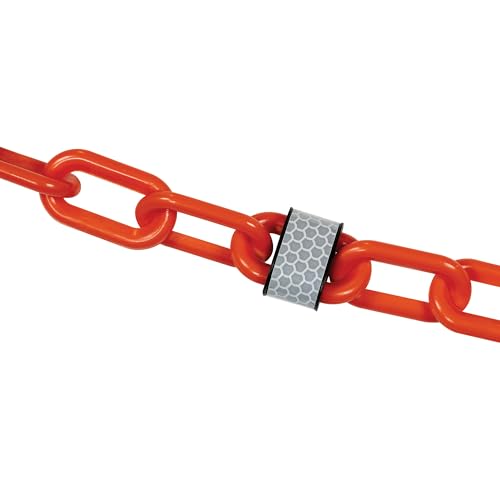 Cadena barrera plástico reflectante naranja 2pulg 100ft