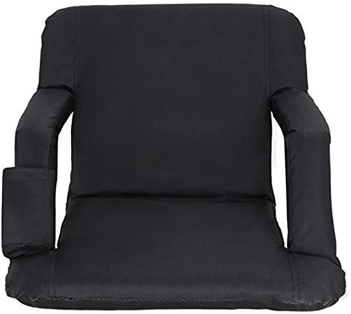 Silla portátil para estadio con respaldo y cojín negro