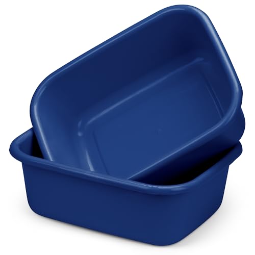 Set 2 Lavabos Plástico Cubo Graduado 10qt Azul