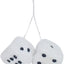 1 Par Dados Retro para Espejo Coche Decoración Blanco