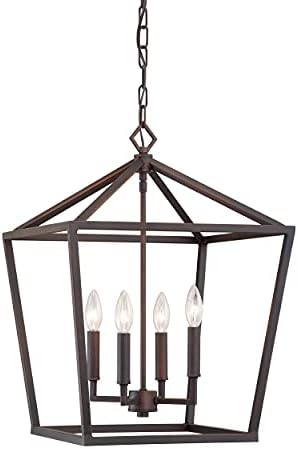 Colgante 4 luces bronce/oscuro