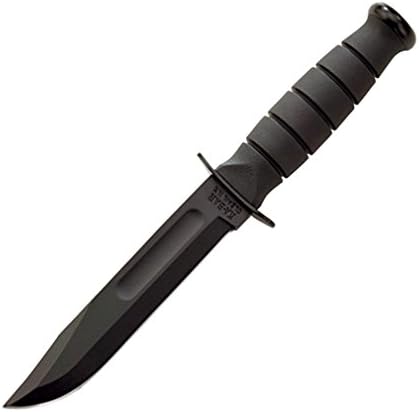 Cuchillo corto con vaina piel color negro
