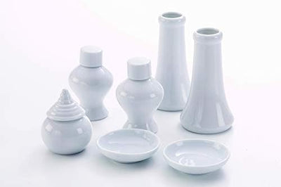 Juego 7 Pzas Herramientas Sintoístas Cerámica Blanco