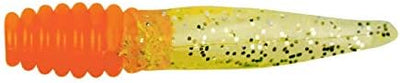 Señuelo plástico suave naranja Chartreuse plateado 2"