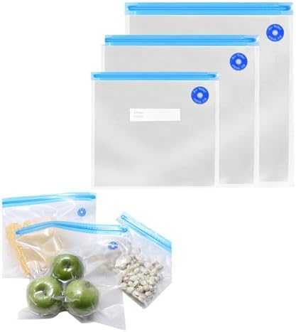 20 Bolsas Alimentos Reutiliz. 10.3x11" Cremallera