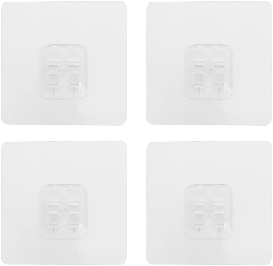 4 Ganchos adhesivos para ducha fregadero transparente