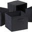 Cestas tela plegable Capri set 4 negro