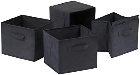 Cestas tela plegable Capri set 4 negro