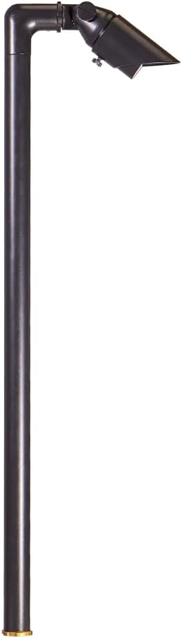 Luz camino ajustable 12V latón fundido negro exterior