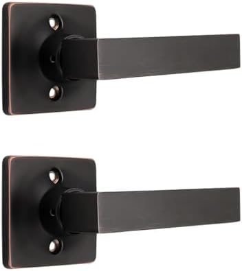 2 Pzas Manija Puerta Interior Bronce Aceitado Moderna