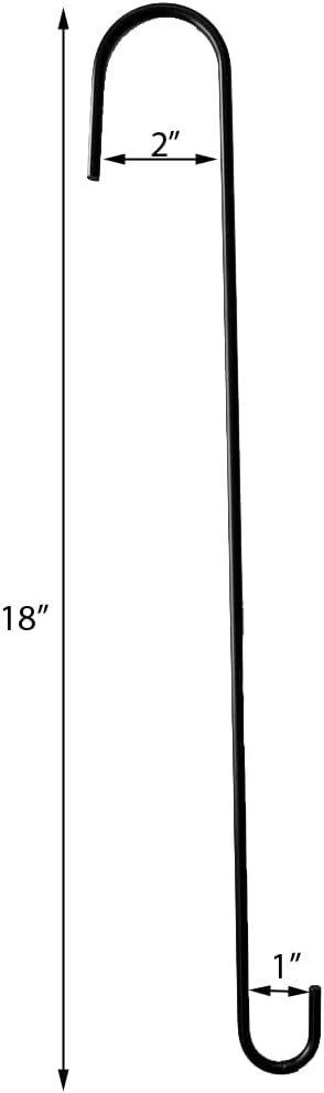 Gancho extensión acero 18" para plantas negro set 4