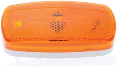 Luz marcadora superficie 4x2pulg lente amarillo base blanca