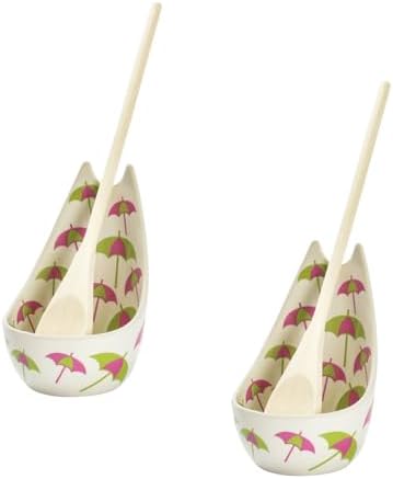 Soporte cuchara encimera cocina madera 4 pzas decoración