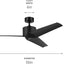 Ventilador techo 56pulg 3 aspas negro satinado