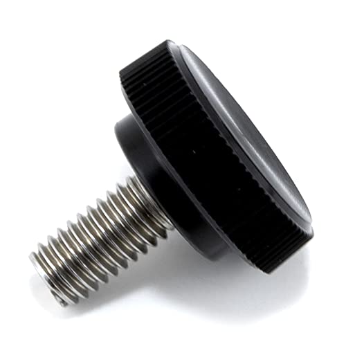 Tornillo #10-32 acero inox 3/8pulg pomo plástico negro
