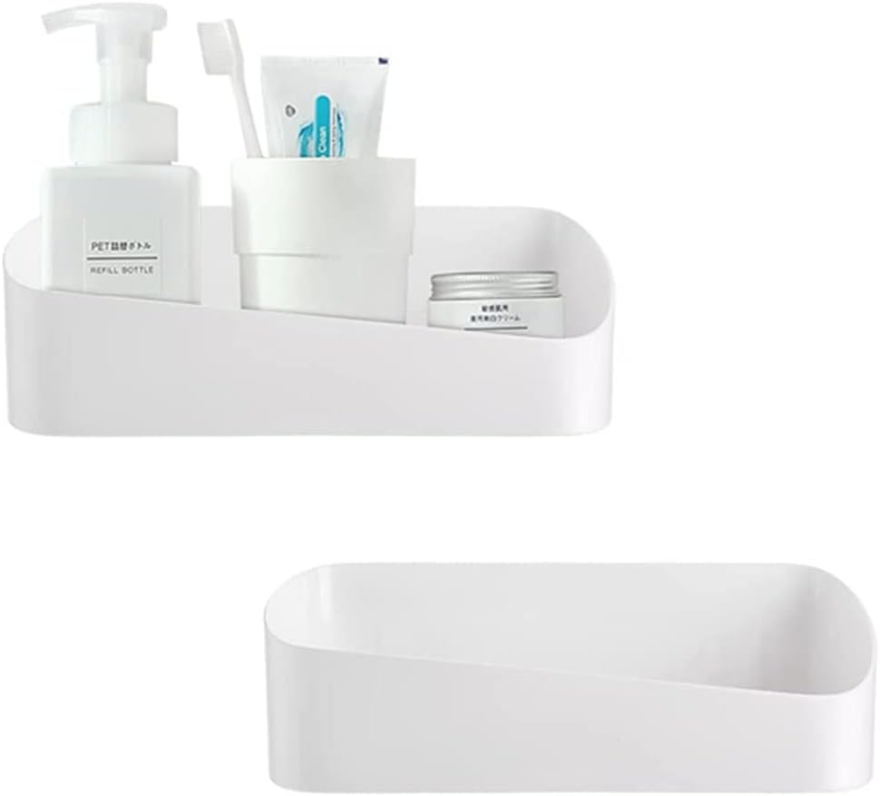 2 Organiz. adhesivos ducha baño cocina transparente blanco