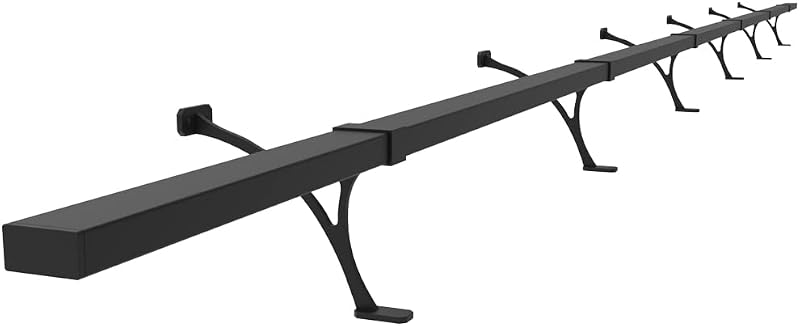 Kit riel pie hardware tubo cuadrado acero 12ft negro