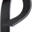 Cinturón serpentino acanalado en V color negro
