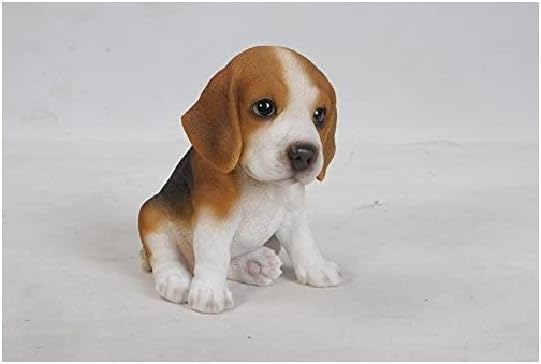 Figura cachorro Beagle sentado 6pulg marrón y blanco