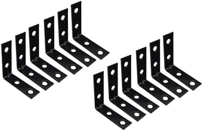 Soporte esquina acero negro 2x2x5/8 1.8mm paquete 12