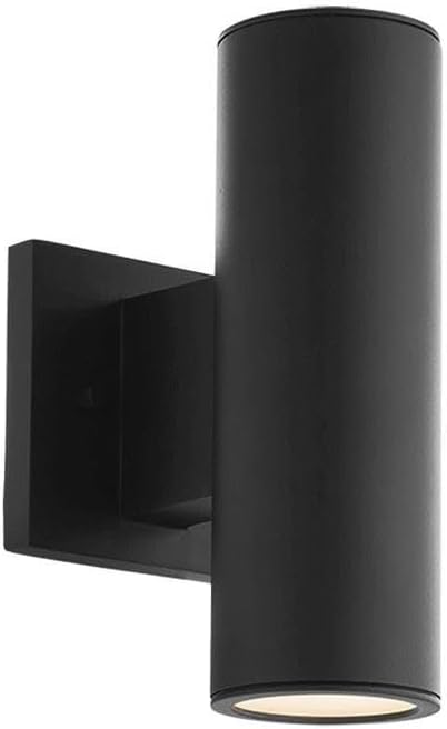 Cilindro LED doble luz pared interior exterior 3000K negro