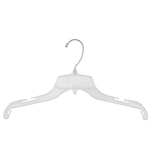 Percha plástico antiderrap 15pulg transparente 100uds