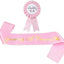 Kit pin hojalata banda rosa baby shower texto princesa