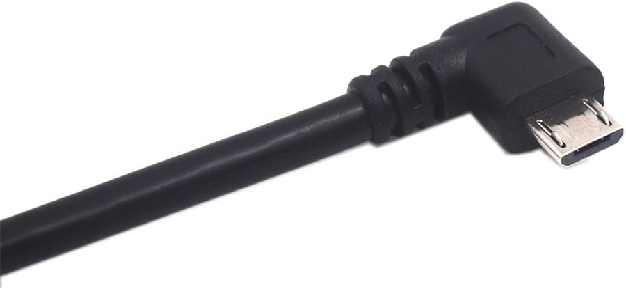 Cable micro USB 1.0ft ángulo recto macho a hembra carga datos