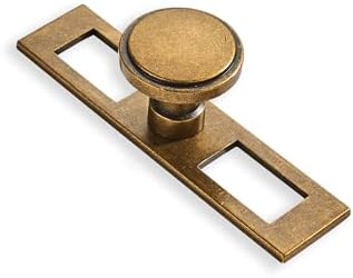 5 Pomos Latón Antiguo Placa Trasera Manijas Cajón Cocina