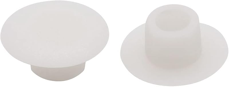 20 Tapones Plástico Blanco 0.394pulg para Gabinete 3/8pulg