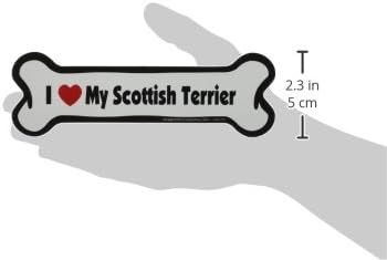 Hueso magnético para auto I Love My Scottish Terrier 2x7pulg