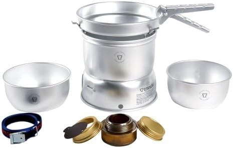 Kit estufa camping Duossal 2.0 con sartenes acero inox