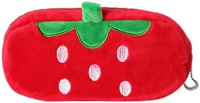 Estuche de lápices con cara de fresa y frutas suave