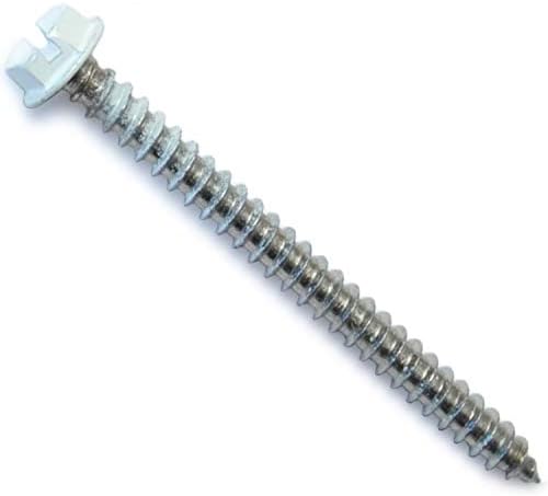 Tornillos chapa cabeza hexagonal blanca 8x2 12 Pzas