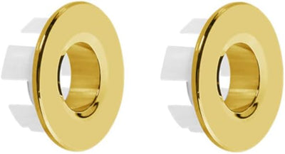 2 Pzas Anillo Desbordamiento Fregadero Baño Latón Dorado Cepillado