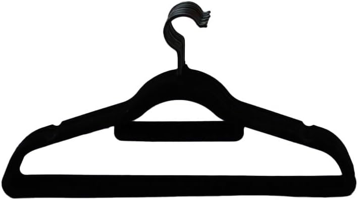 Perchas Terciopelo Negro 50 Uds