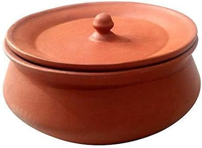Cuenco de arcilla para cuajada Handi Dahi con tapa y mango