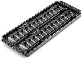 Set organiz. dados 2 rieles 1/4" gris 26 herramientas