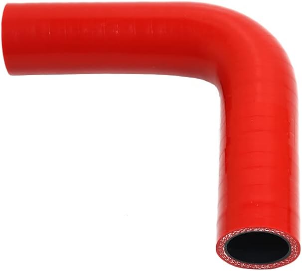 Manguera silicona acoplador codo 90 grados reforzada 4 capas rojo