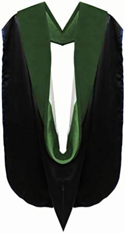 Capucha graduación terciopelo doctorado PHD negro verde
