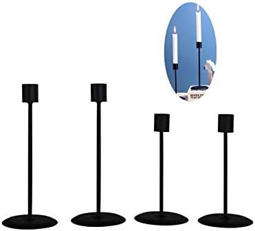 Portavelas hierro retro 4 piezas velas cónicas comedor