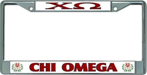 Marco matrícula cromado Chi Omega