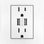Toma múltiple USB dual acabado blanco