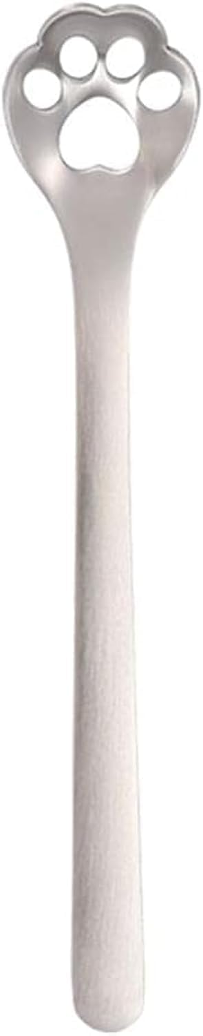 Cucharas de café huecas acero inox plateado pata de gato