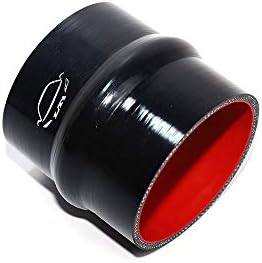 Manguera silicona 4 capas reforzada acople 3.5pulg negro